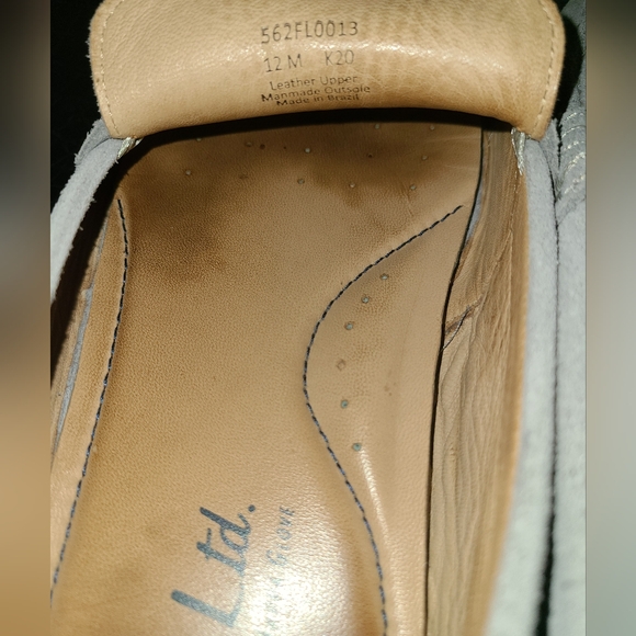 Flag Ltd Nappa Glove grey suede men's loafers size 12 - Picture 5 of 5